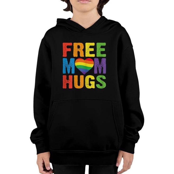 Womens Free Mom Hugs Pride Mom Gift Lgb Youth Hoodie