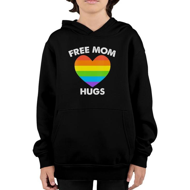 Womens Free Mom Hugs V-Neck Youth Hoodie