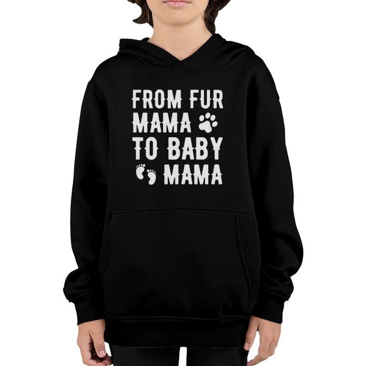 Womens From Fur Mama To Baby Mama Pregnant Dog Lover New Mom Mother Youth Hoodie