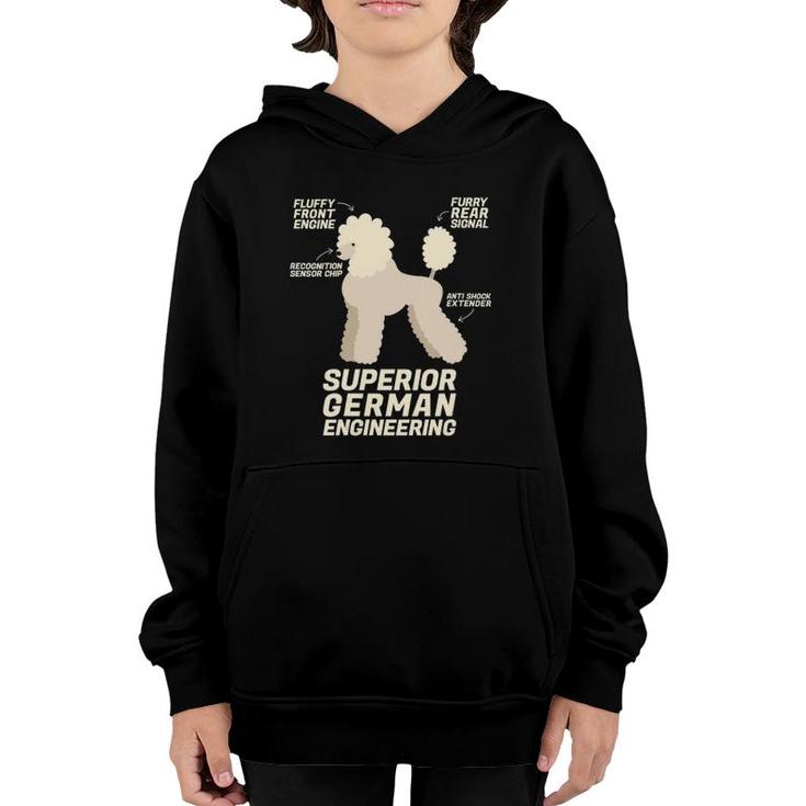 Womens Funny Poodle Dog Love Superior German Engineering Gift Youth Hoodie
