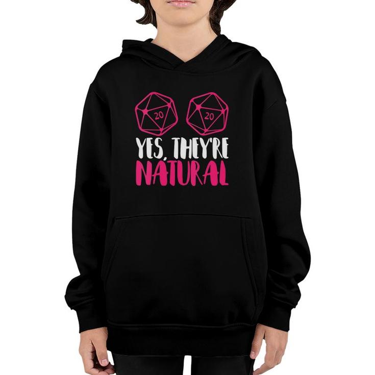 Womens Funny Rpg Nat 20 Yes, They're Natural D20 V-Neck Youth Hoodie
