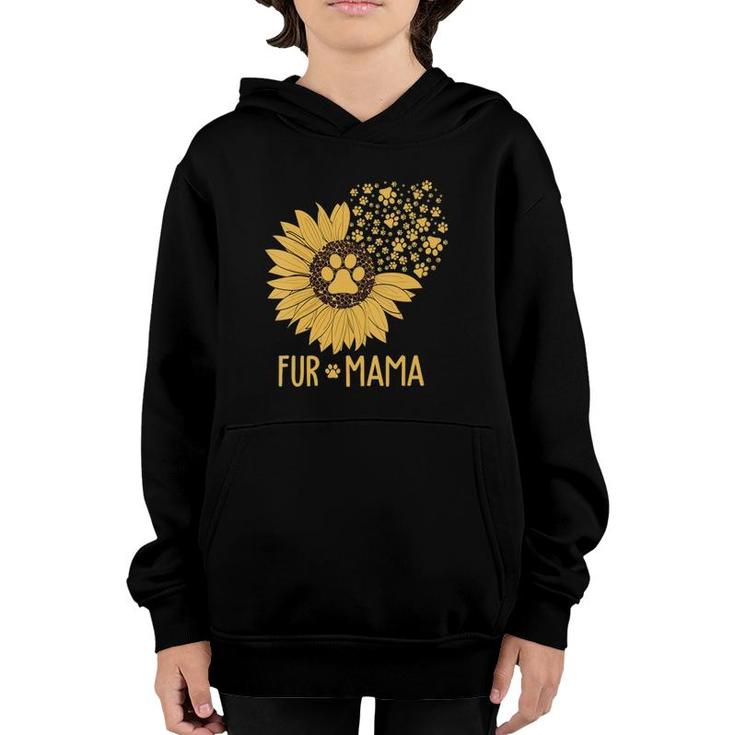 Womens Fur Mama - Sunflower Dog Mom  Youth Hoodie