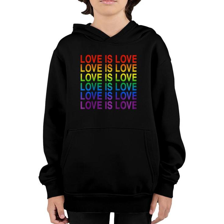 Womens Gay Pride Love Is Love Lgbt Rainbow Flag Colors Gift Raglan Baseball Tee Youth Hoodie