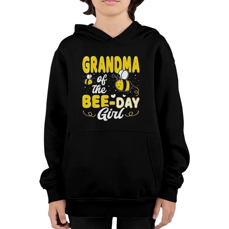 Womens Grandma Of The Bee Day Girl Hive Party Matching Birthday V-Neck Youth Hoodie