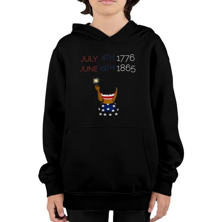 Womens Juneteenth 4Th Of July Black Pride Independence Graphic V-Neck Youth Hoodie