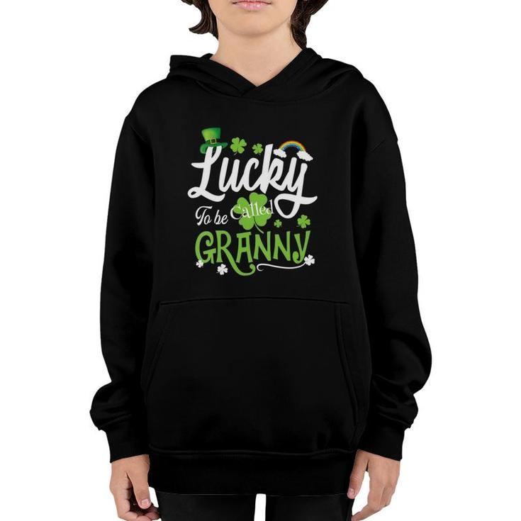 Womens Lucky To Be Called Granny Shamrock St Patrick's Day Gift V-Neck Youth Hoodie