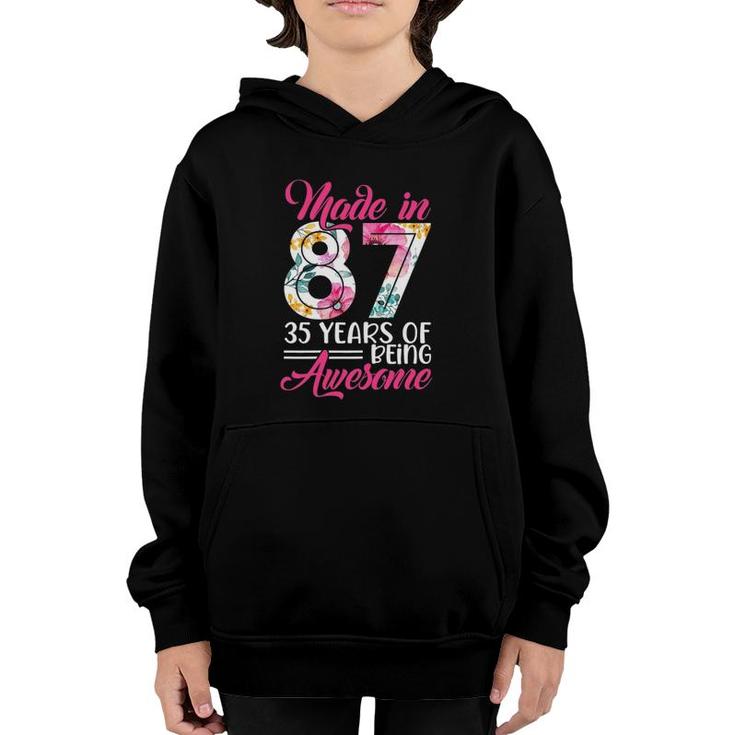 Womens Made In 87 Awesome 35 Years Old Birthday Party Costume Women Youth Hoodie
