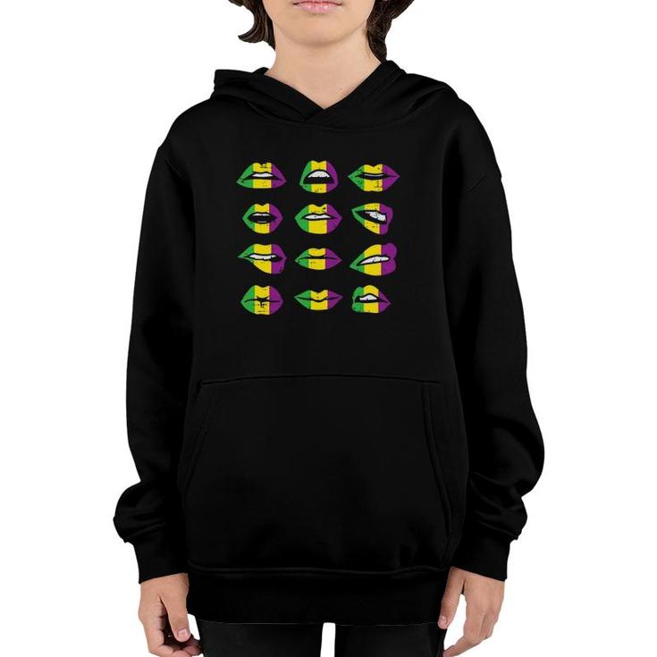 Womens Mardi Gras Lips Mouth New Orleans Carnival Party Women Gift Youth Hoodie