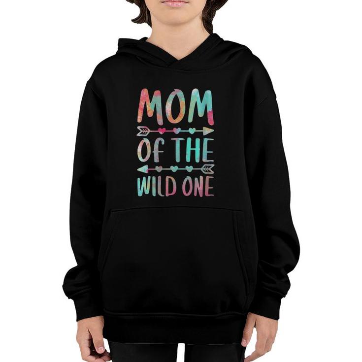 Womens Mom Of The Wild One Mother's Day Youth Hoodie