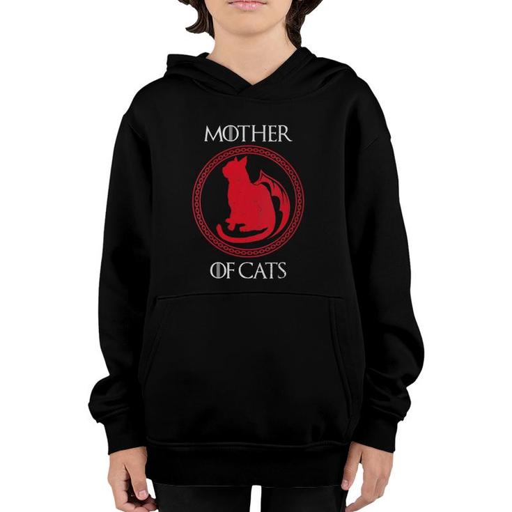 Womens Mother Of Cats Kitten Funny Mama Mom My Animal Pet Lover V-Neck Youth Hoodie