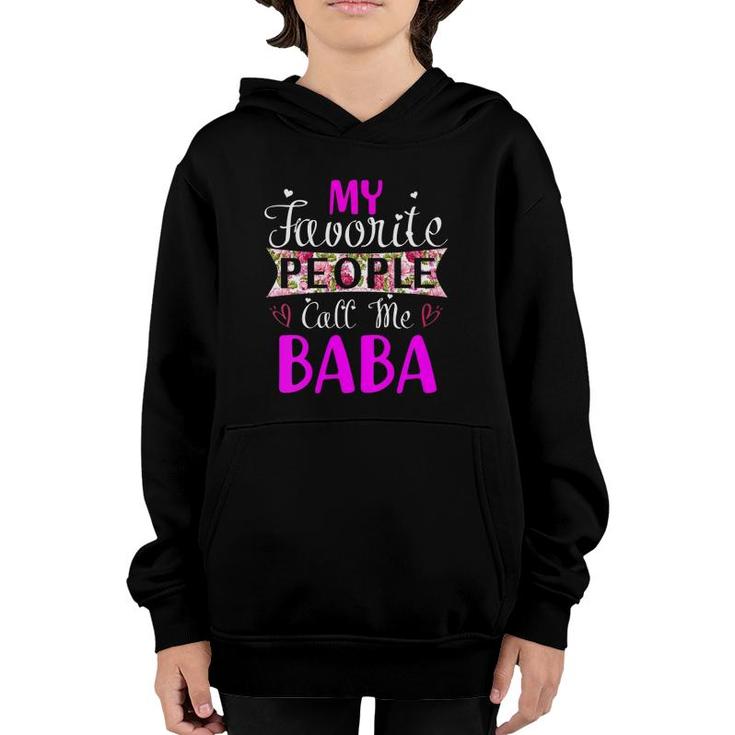 Womens My Favorite People Call Me Baba Tee For Mothers Women V-Neck Youth Hoodie