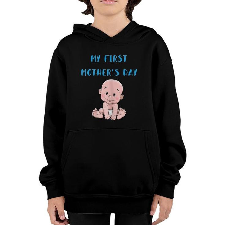 Womens My First Mother's Day Gift Tee For Pregnant Or New Moms Youth Hoodie
