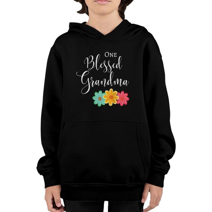 Womens One Blessed Grandma Gift For Grandmother  Youth Hoodie