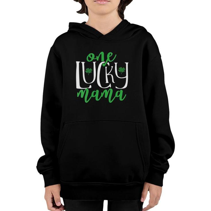 Womens One Lucky Mom Womens St Patrick's Day For Mother Pregnant Mom V-Neck Youth Hoodie