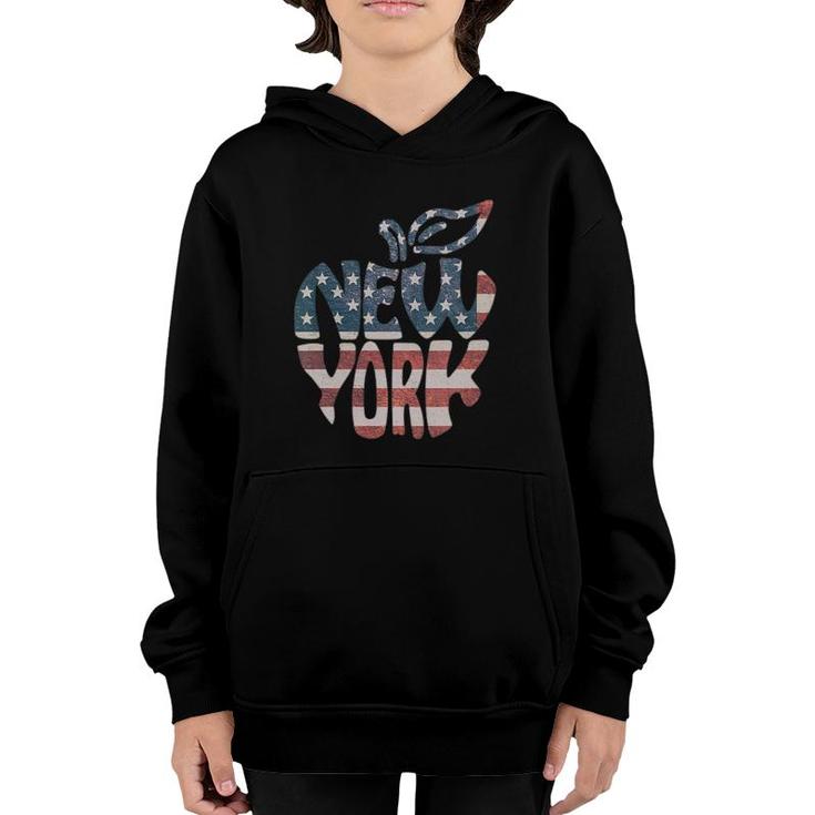 Womens Patriotic I Love New York Nyc Big Apple 4Th Of July Gift V-Neck Youth Hoodie