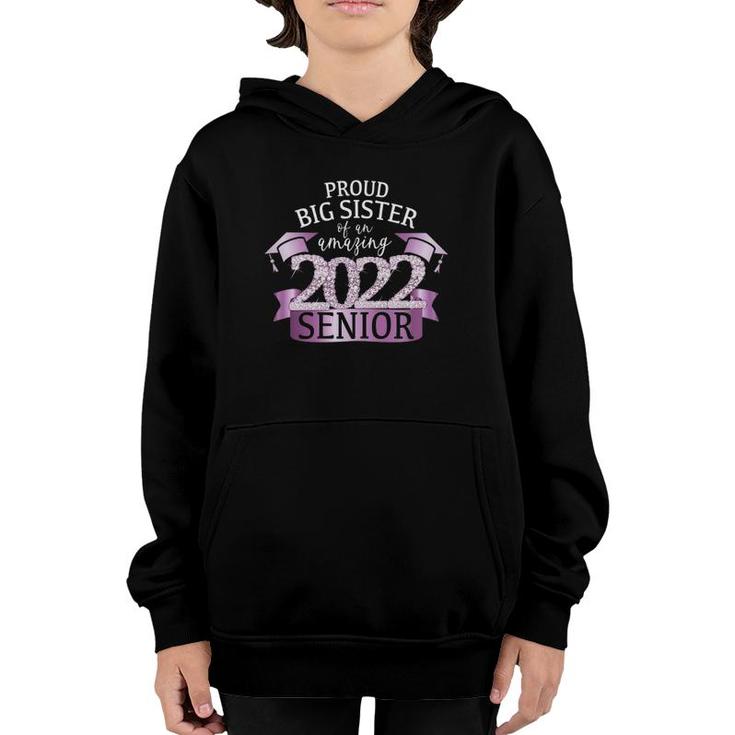 Womens Proud Big Sister Of A 2022 Senior Purple School Color Outfit Youth Hoodie