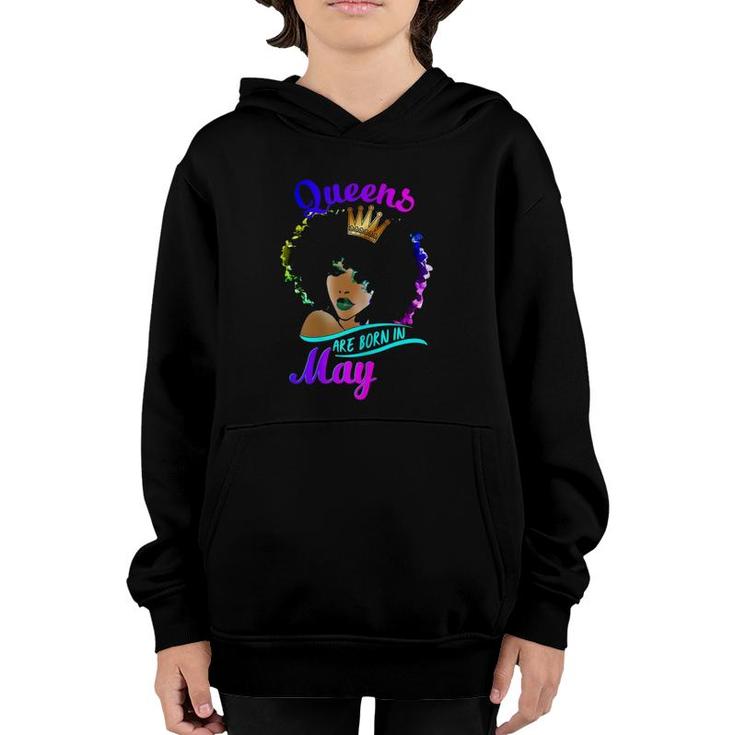 Womens Queens Are Born In Mayblack Women Taurus Birthday Youth Hoodie