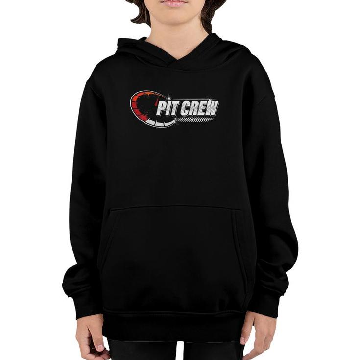 Womens Race Car Party Pit Crew Car Racing Checkered Flag Racing  Youth Hoodie