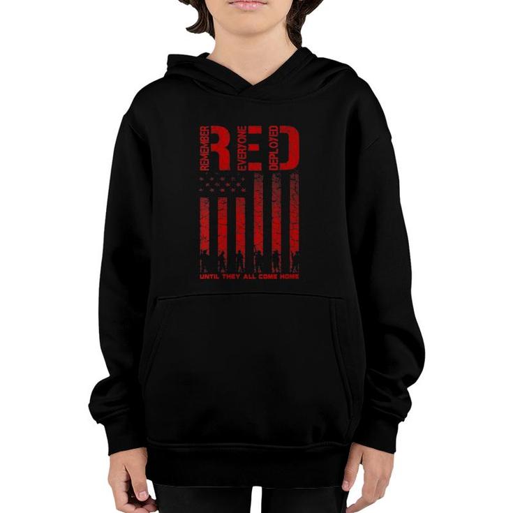 Womens Red Friday Military , Remember Everyone Deployed V-Neck Youth Hoodie