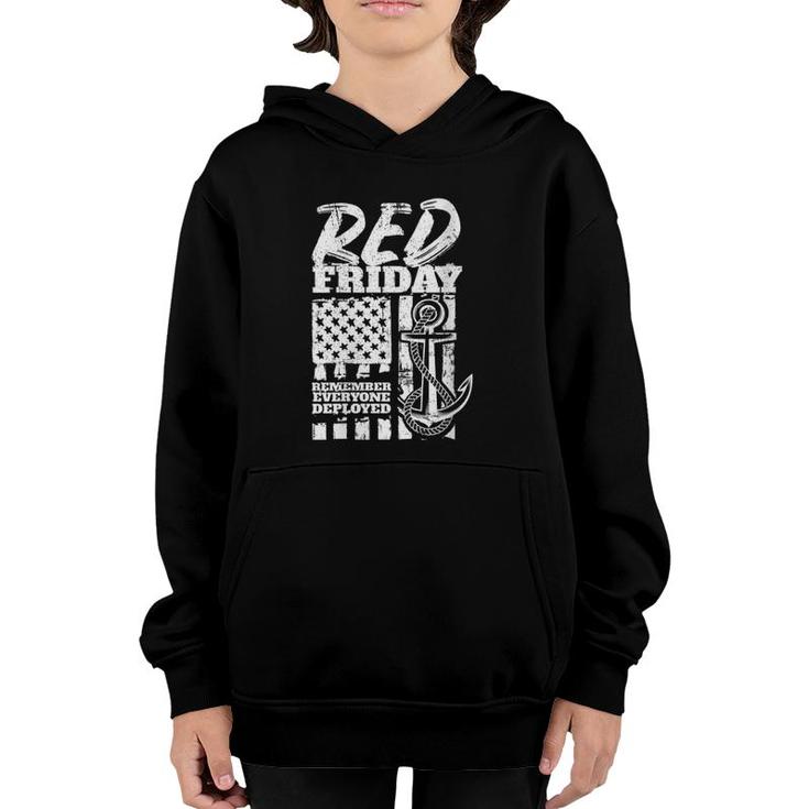 Womens Red Friday Navy Family Deployed V-Neck Youth Hoodie