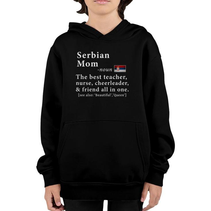 Womens Serbian Mom Definition Tee Serbia Flag Mother's Day Tee Youth Hoodie