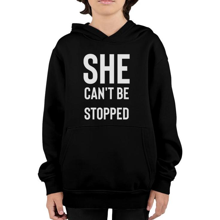 Womens She Can't Be Stopped For Brave Women Youth Hoodie