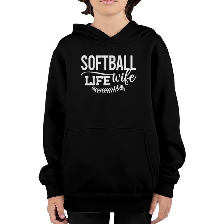 Womens Softball Wife Life Youth Hoodie