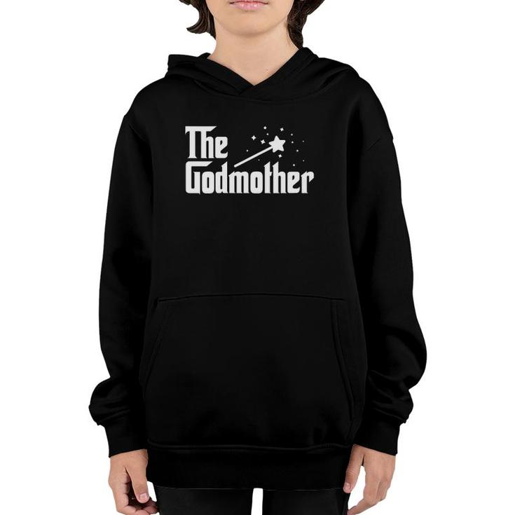 Womens The Godmother Of New Baby Funny Pun Magic Fairy Wand Youth Hoodie
