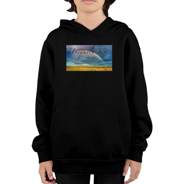 Womens Uniquely You Rainbow Horizon Youth Hoodie