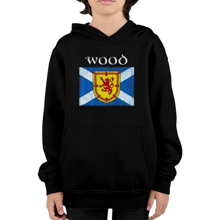 Wood Scottish Clan Name Lion Flag Youth Hoodie
