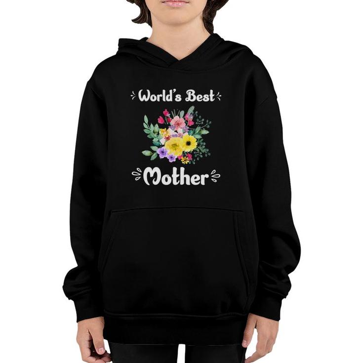 World's Best Mother Beautiful Flowers Bouquet Mom Gift Youth Hoodie