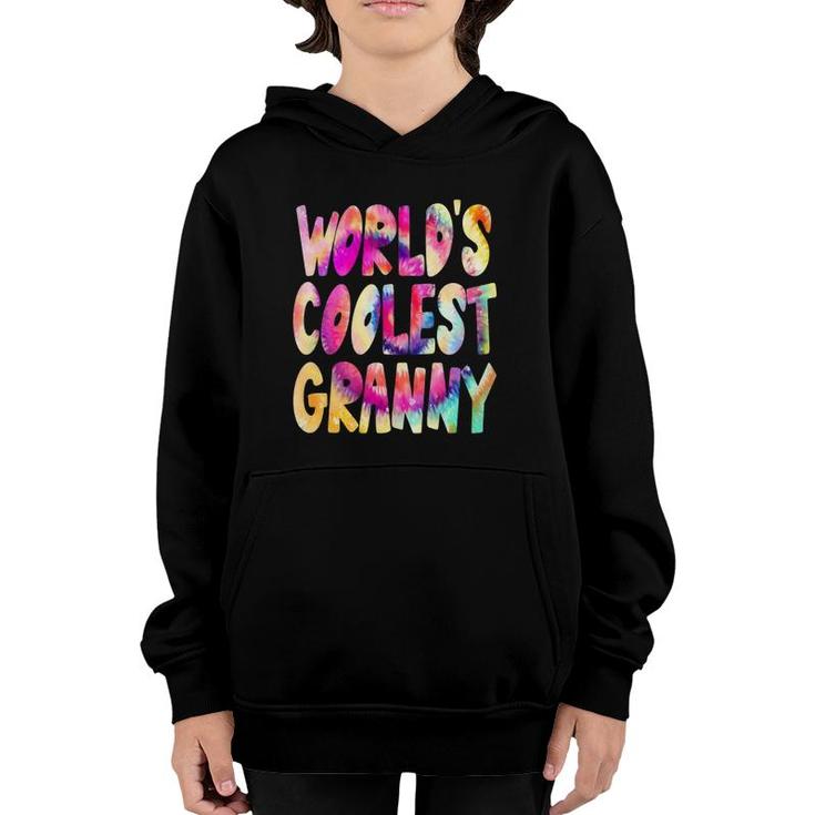 World's Coolest Granny - Cool Tie Dye Grandma Youth Hoodie