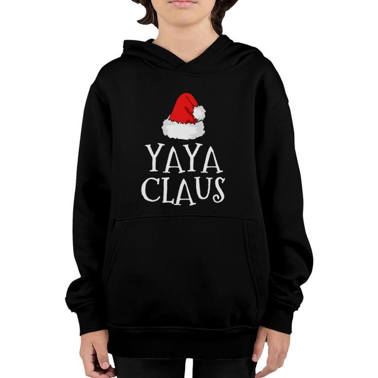 Yaya Claus Christmas Hat Family Group Matching Pajama Youth Hoodie