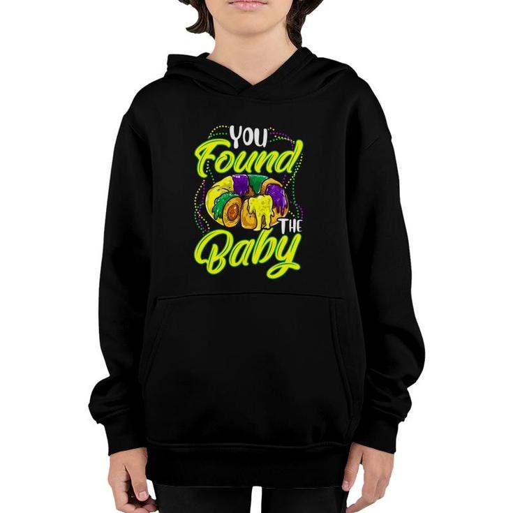 You Found The Baby - Mardi Gras King Cake Beads Costume Youth Hoodie