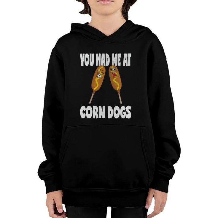 You Had Me At Corn Dogs Funny Vintage Corn Dog Lover Youth Hoodie