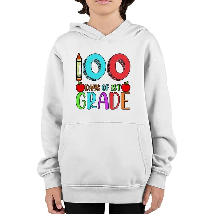 100 Days Of 1St Grade Happy 100Th Day Of School Youth Hoodie