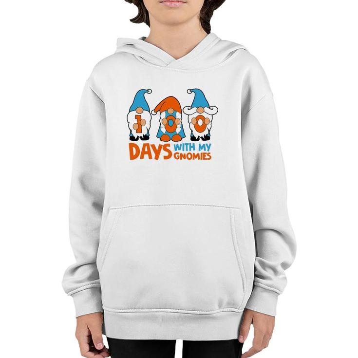 100 Days With My Gnomies Funny 100 Days Of School Youth Hoodie