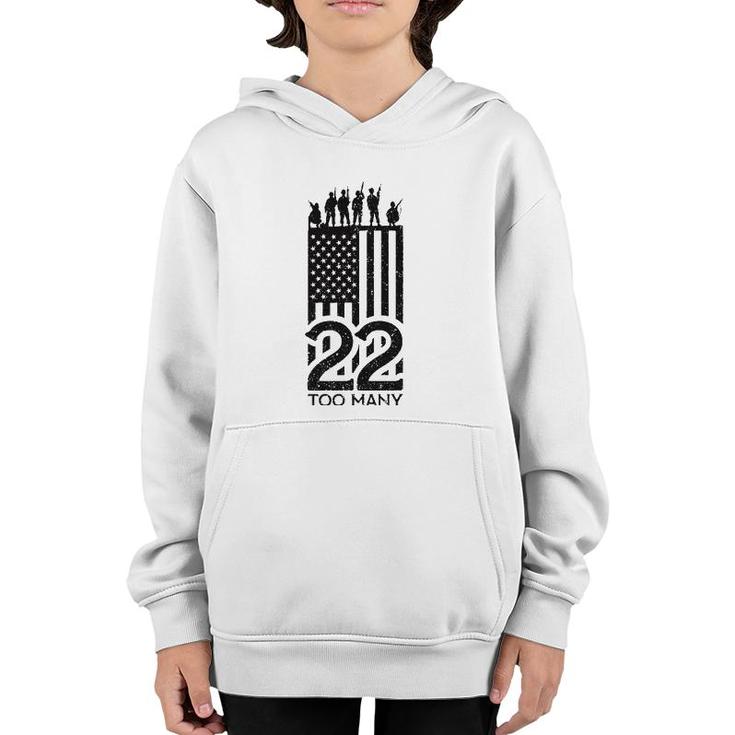 22 A Day Is 22 Too Many Veteran Youth Hoodie