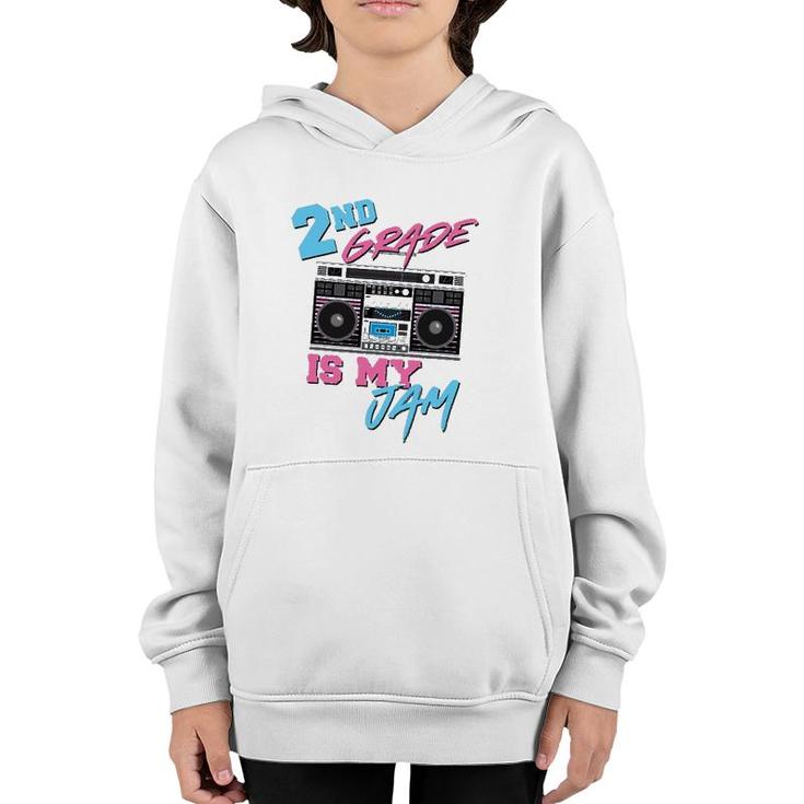 2Nd Grade Is My Jam Vintage 80S Boombox Teacher Student Youth Hoodie