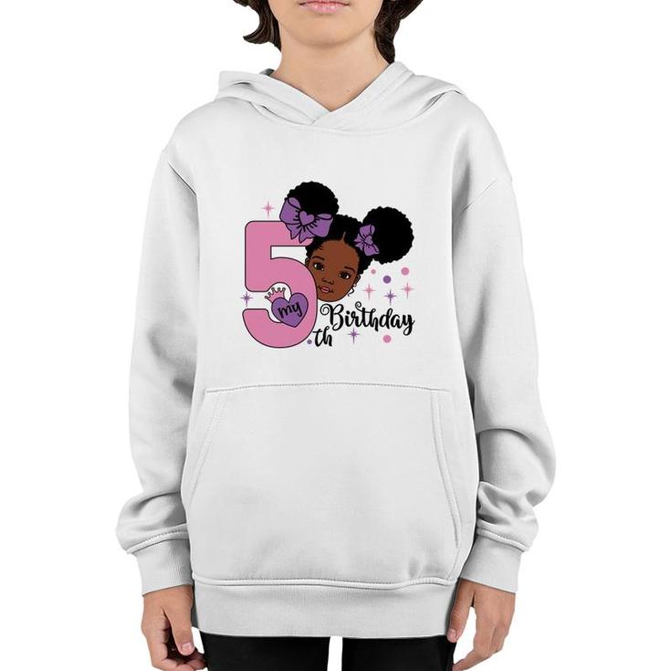 5Th Birthday It Is My 5Th Birthday Cute Girl Design Youth Hoodie