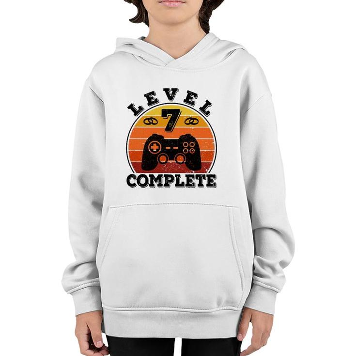 7 Years Marriage Anniversary 7 Years Married Level 7 Complete Youth Hoodie