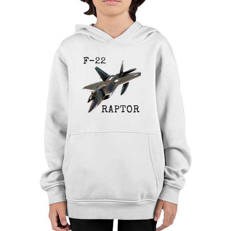 Air Force F 22 Raptor Fighter Jet Military Pilot Youth Hoodie