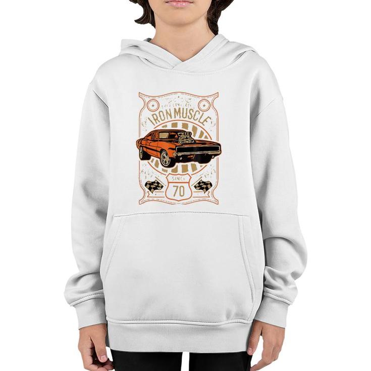 American Muscle Cars Iron Muscle Youth Hoodie