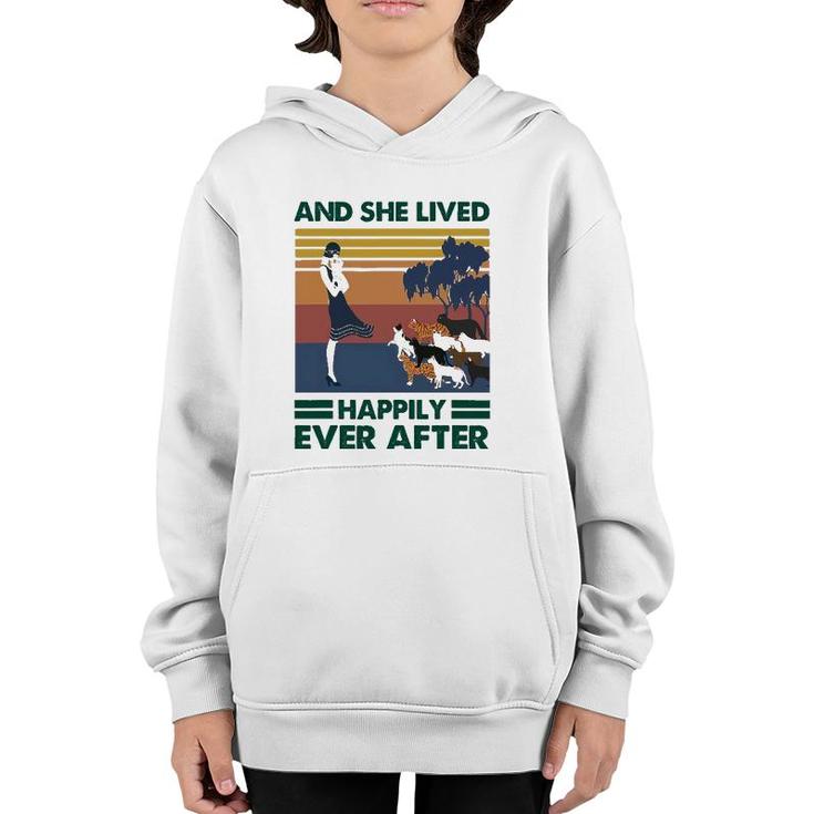And She Lived Happily After Ever Cat Youth Hoodie