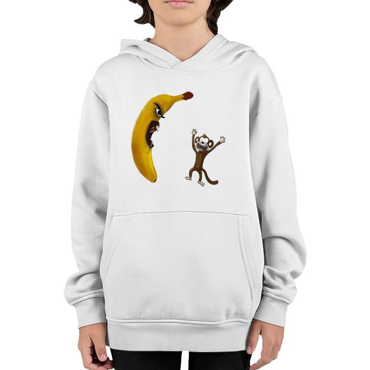 Angry Banana Threaten Monkey Funny Gift Youth Hoodie