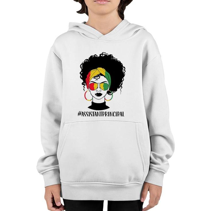 Assistant Principal Women Messy Bun Black History Month Youth Hoodie