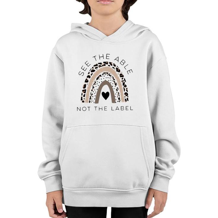 Autism Awareness Support See The Able Not The Label Leopard Youth Hoodie