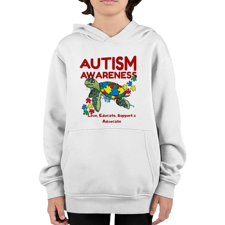 Autism Awareness Turtle Puzzle Mom Kids Teacher Gift Love Youth Hoodie