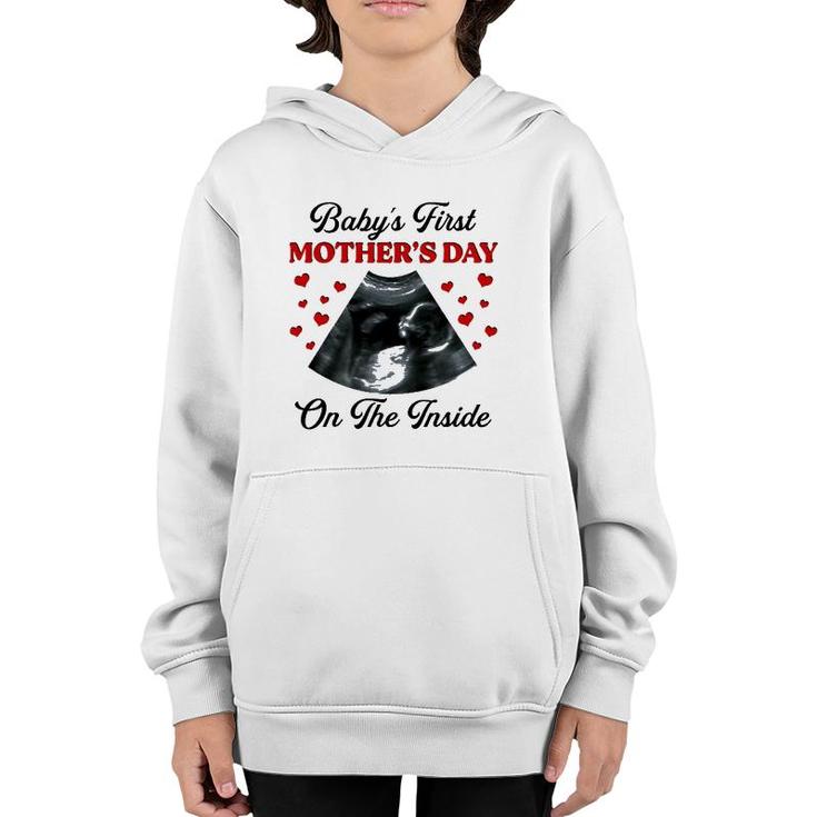 Baby's First Mother's Day On The Inside Ultrasonography Baby Youth Hoodie