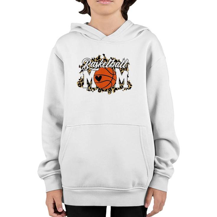 Basketball Mom Tees Leopard Mother's Day Youth Hoodie